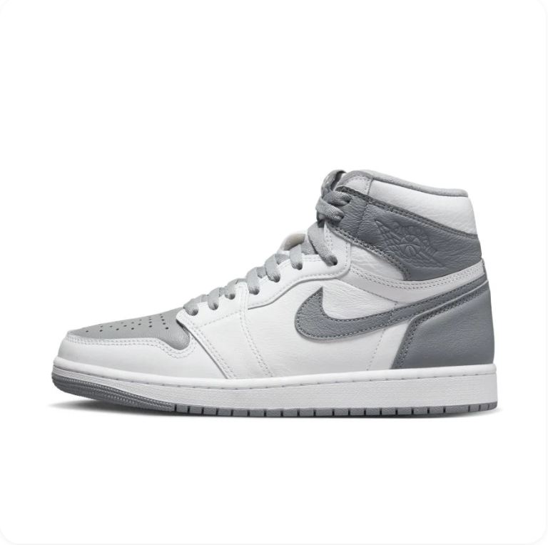 Air Jordan 1 White and Grey High-Top Sneakers