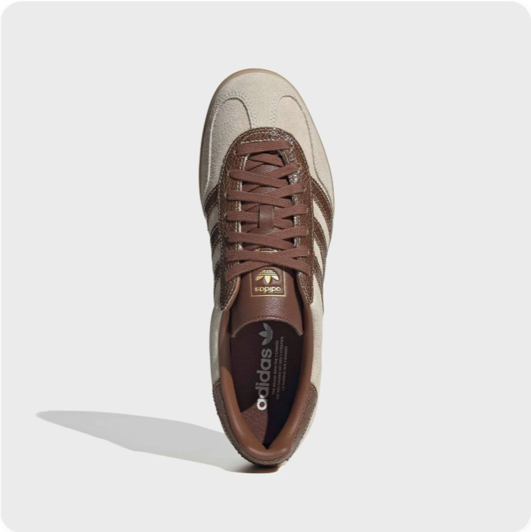 Adidas Gazelle Off-White and Brown Low-Top Sneakers