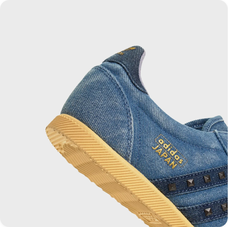 Adidas Japan Blue Denim-Look Low-Top Sneakers