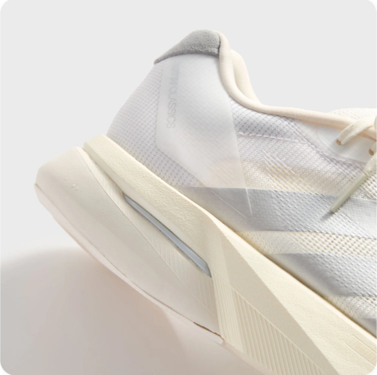 Adidas White and Grey Low-Top Sneakers with Chunky Cream Soles