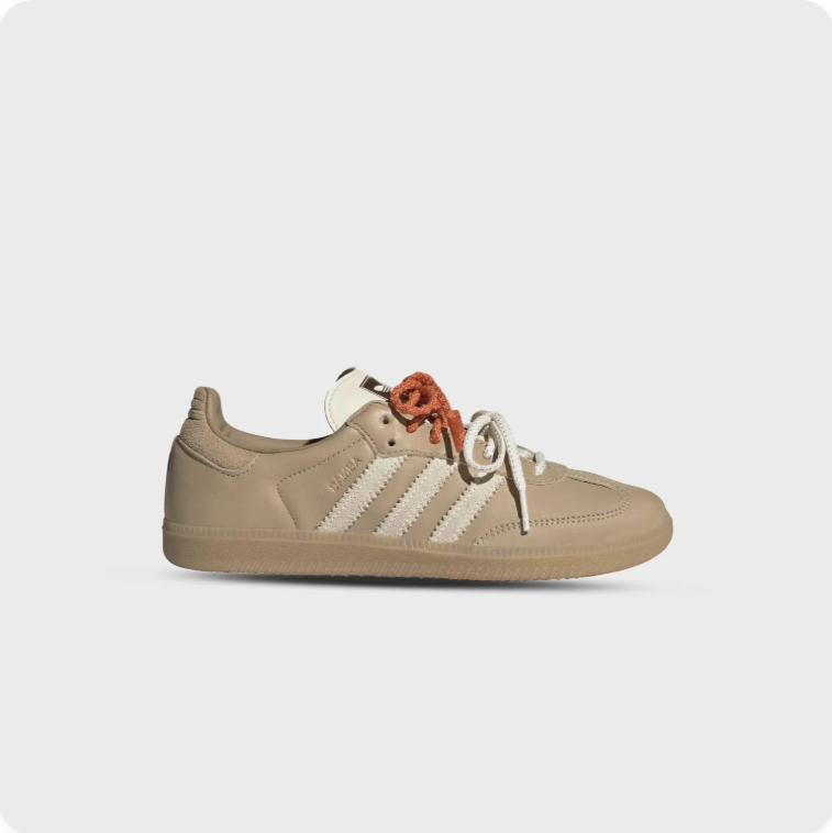 Adidas Taupe and Cream Retro Low-Top Sneakers