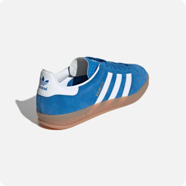 Adidas Gazelle Blue and White Low-Top Sneakers with Brown Soles