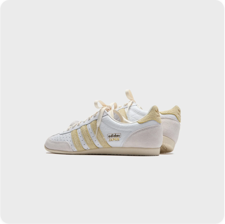 Adidas Japan White and Cream Low-Top Sneakers