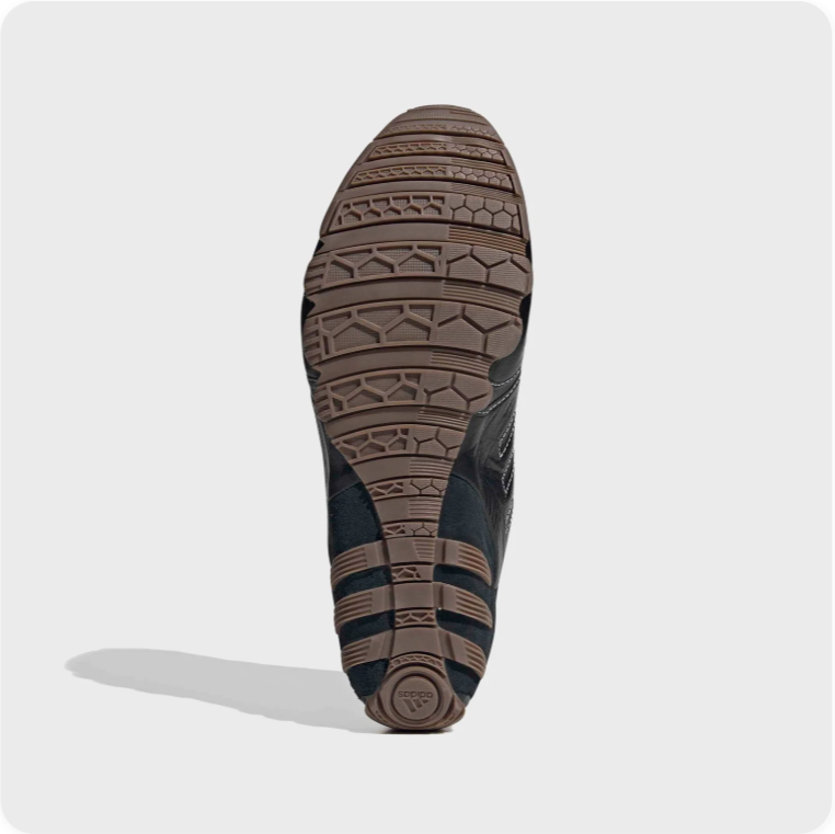 Adidas Black Contrast-Stitch Low-Top Sneakers with Segmented Soles