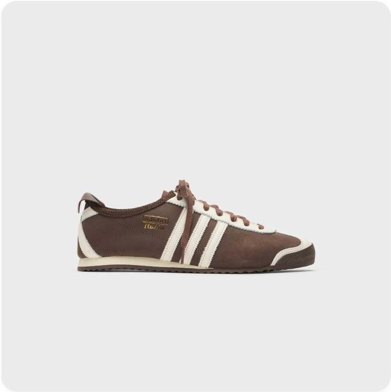 Adidas Italia Brown and Cream Retro Low-Top Sneakers