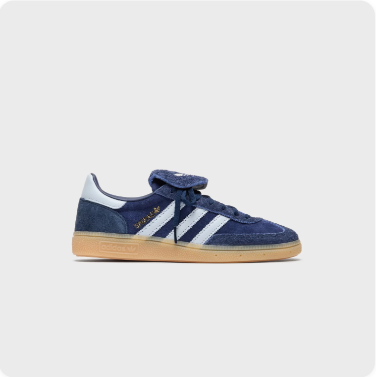 Adidas Navy and White Fold-Over Tongue Sneakers