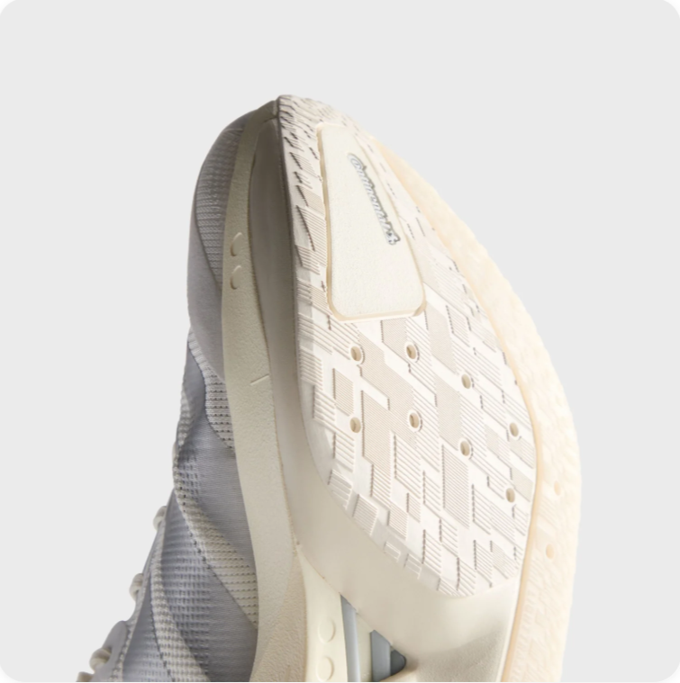 Adidas White and Grey Low-Top Sneakers with Chunky Cream Soles