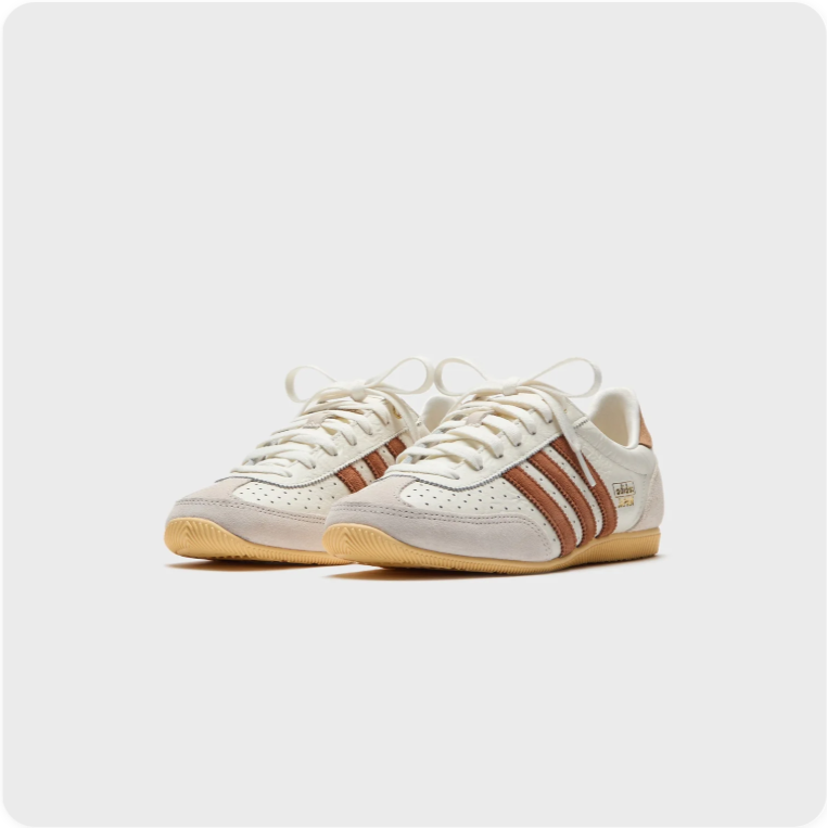 Adidas Japan Off-White and Brown Low-Top Sneakers