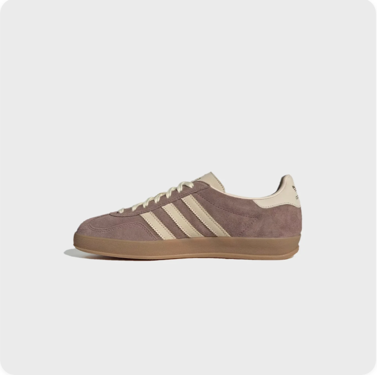 Adidas Gazelle Taupe and Cream Low-Top Sneakers