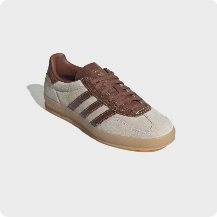 Adidas Gazelle Off-White and Brown Low-Top Sneakers