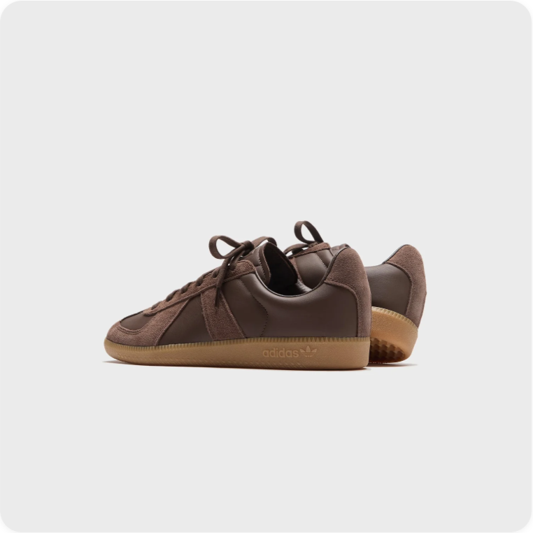 Adidas Brown Tonal Low-Top Sneakers with Tan Soles