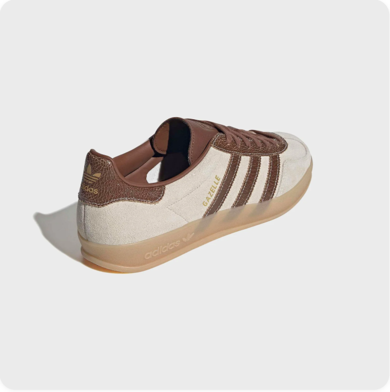 Adidas Gazelle Off-White and Brown Low-Top Sneakers