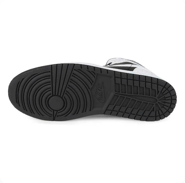 Air Jordan 1 Black and White High-Top Sneakers with Speckled Panels