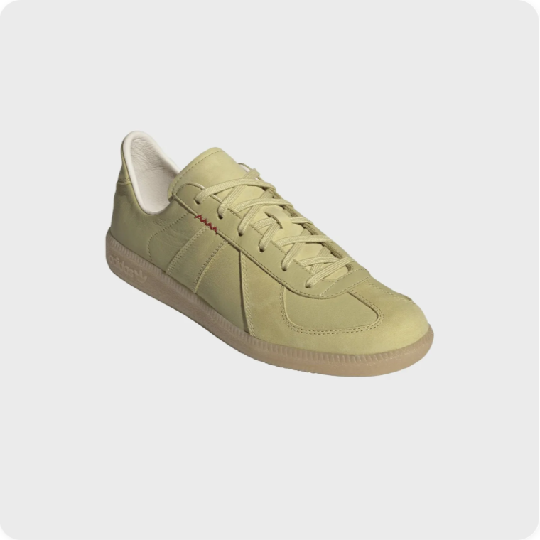 Adidas Light Olive Green Retro Low-Top Sneakers with Tan Soles