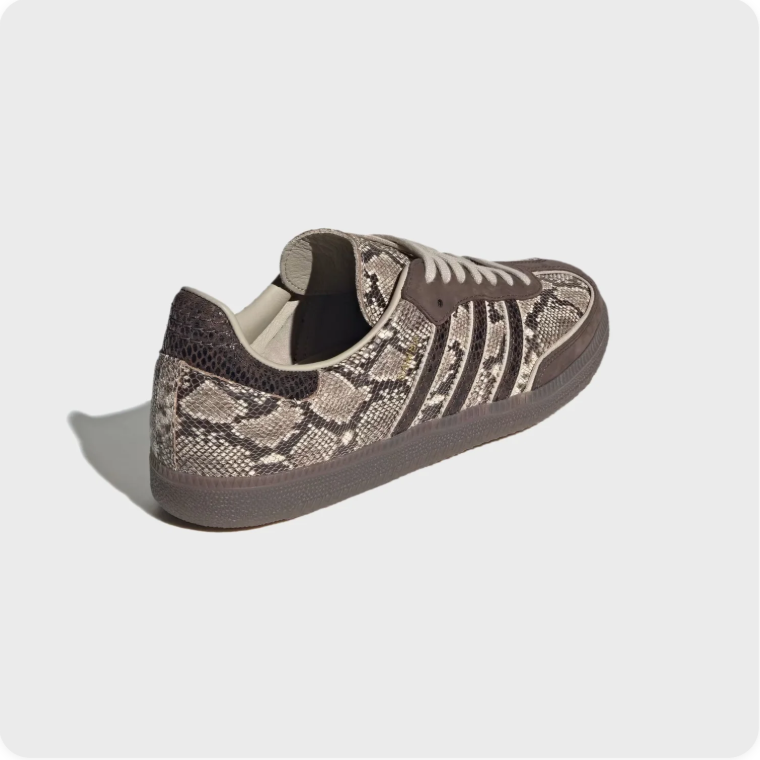 Adidas Snake-Print Low-Top Sneakers with Dark Brown Accents