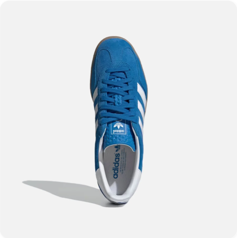 Adidas Gazelle Blue and White Low-Top Sneakers with Brown Soles