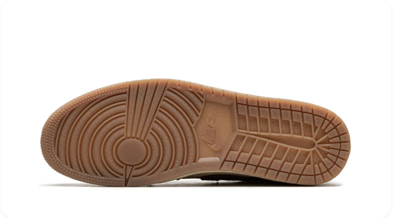 Air Jordan 1 Earth-Tone Patchwork Low-Top Sneakers with Exposed Stitching