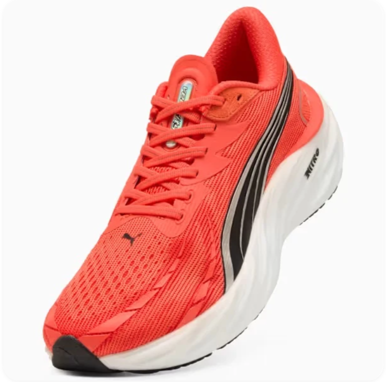Puma Coral Orange Sneakers with Black Formstrip and White Soles