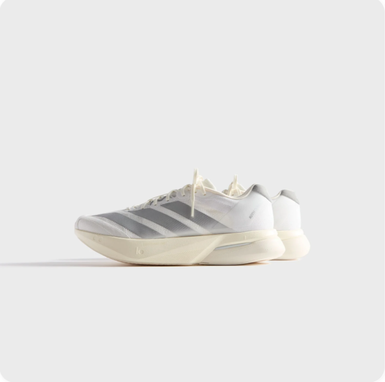 Adidas White and Grey Low-Top Sneakers with Chunky Cream Soles