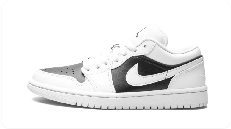 Air Jordan 1 White, Black and Grey Low-Top Sneakers