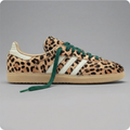 Adidas Leopard Print Low-Top Sneakers with Green Laces