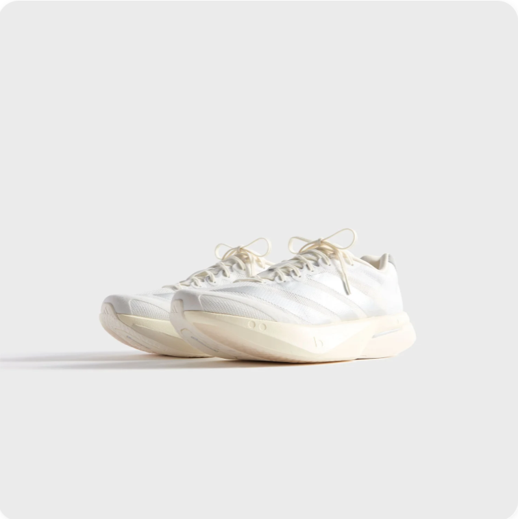 Adidas White and Grey Low-Top Sneakers with Chunky Cream Soles