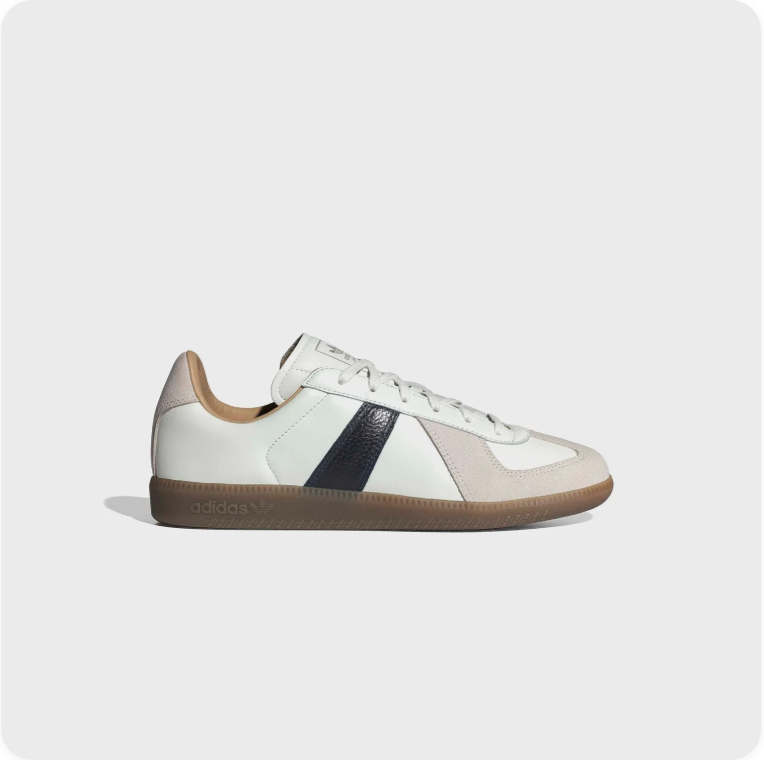 Adidas Off-White and Black Retro Low-Top Sneakers with Brown Soles