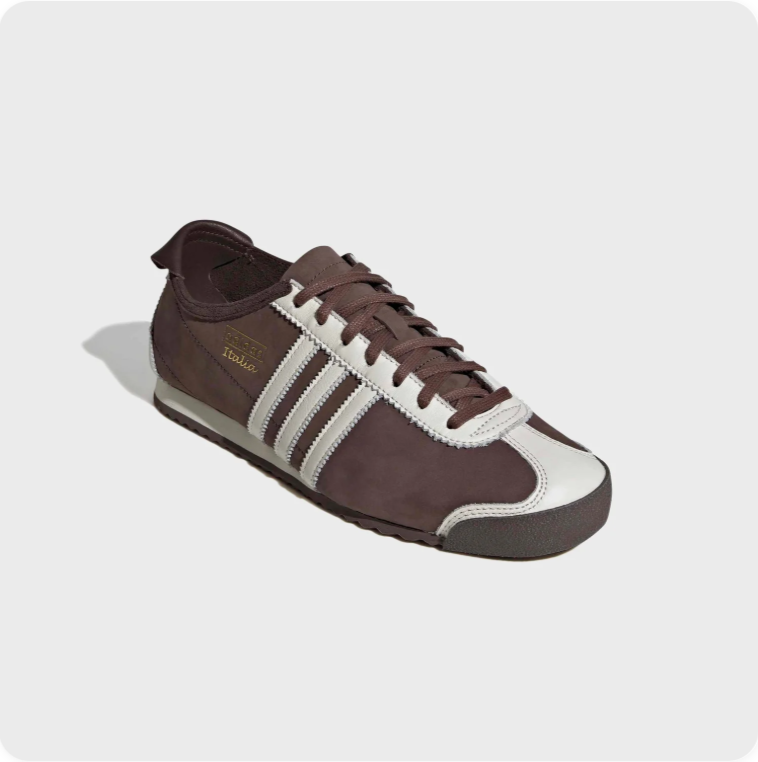 Adidas Italia Brown and Cream Retro Low-Top Sneakers