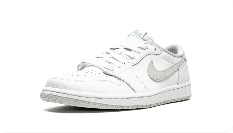 Air Jordan 1 White and Light Grey Low-Top Sneakers