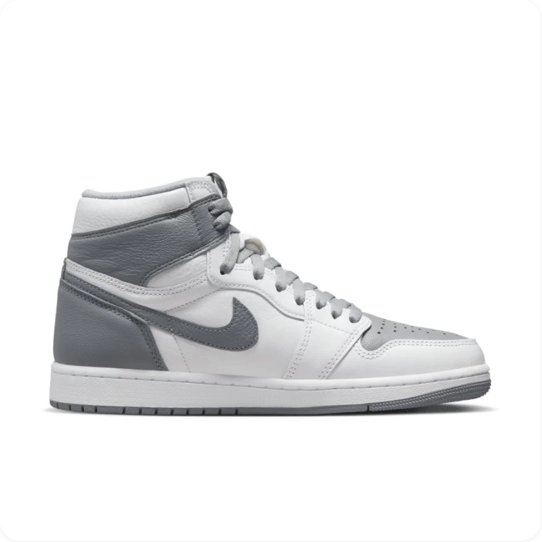 Air Jordan 1 White and Grey High-Top Sneakers