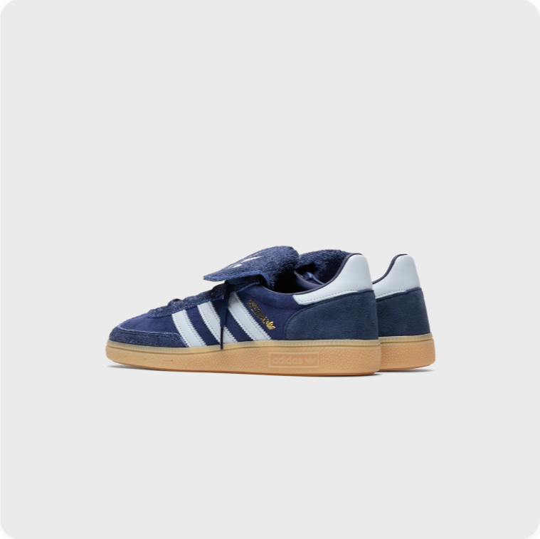 Adidas Navy and White Fold-Over Tongue Sneakers