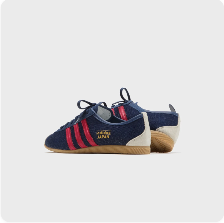 Adidas Japan Navy and Red Low-Top Sneakers